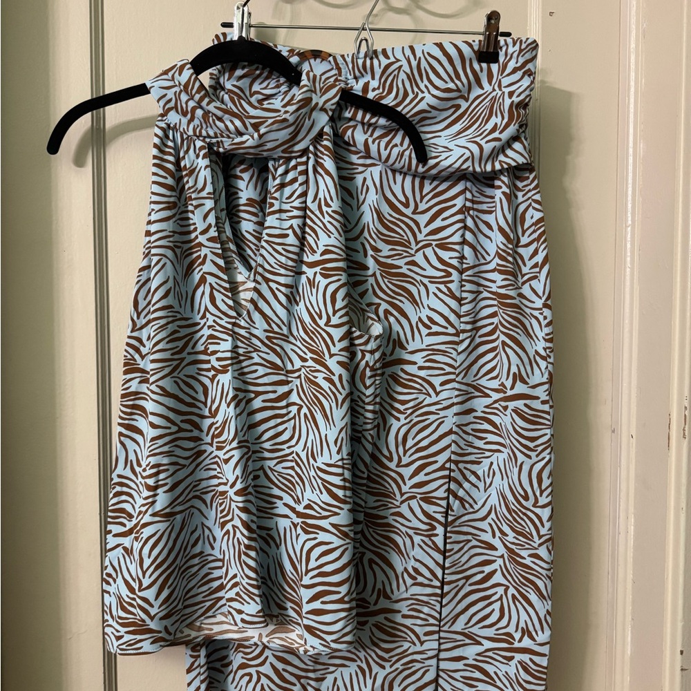Zebra Print Two-Piece Set